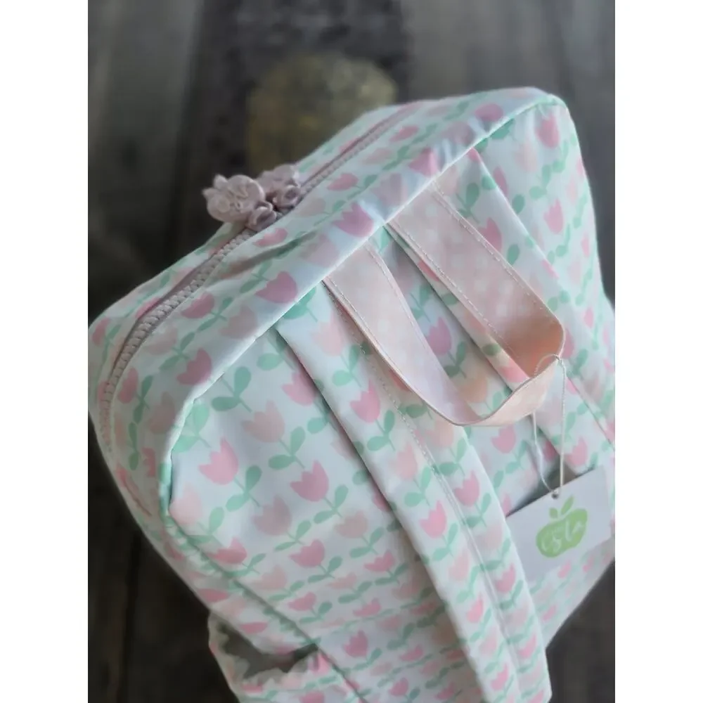 NEW Apple of my Isla Tulip backpack with drink sleeves/ wipeable/ 2 sizes